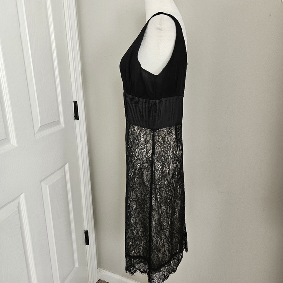 Moulinette Soeurs by Anthropologie Women's Black Silk Lace Cocktail Dress Size 8 - Picture 4 of 9